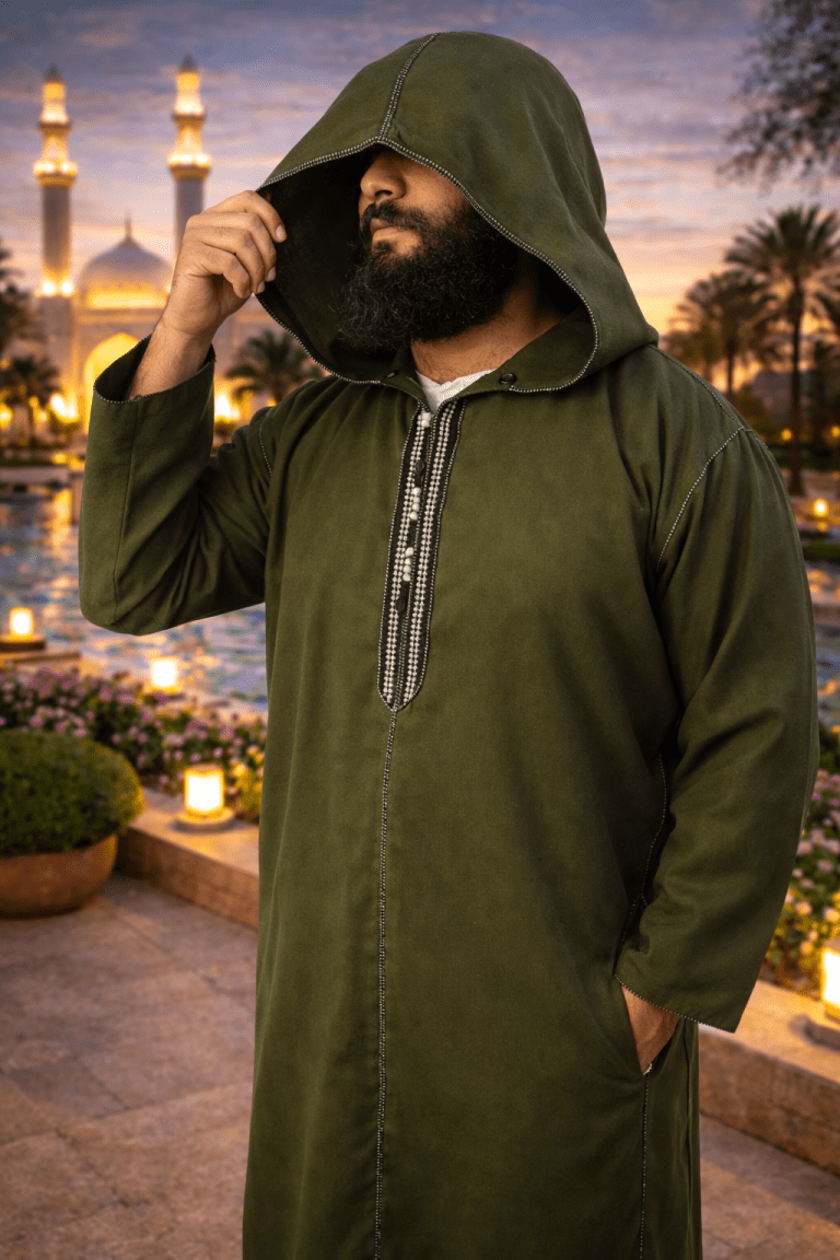 Djellaba - Qamis voor Mannen Met Hoogwaardige Afwerking - Gandoura in Marokkaanse Kaftanstijl of Kamis - XL